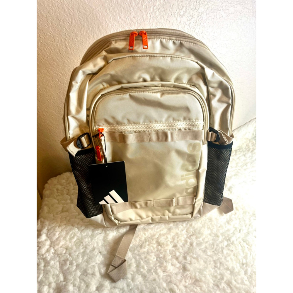 NWT $70 Adidas Core Advantage 4 Beige Backpack Unisex Large